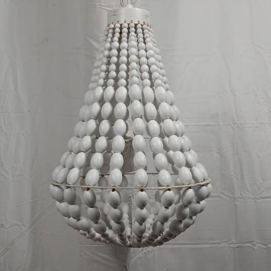 WEREAL LIGHTING WHITEWASH BEADED CHANDELIER