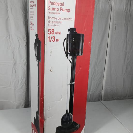 UTILITECH 1/3-HP THERMOPLASTIC PEDESTAL SUMP PUMP - FRONT VIEW